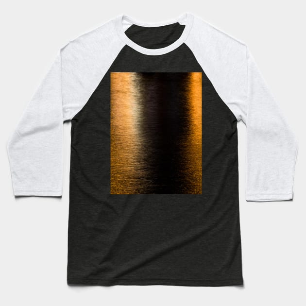 Abstract lights sea shiny bronze black reflection Photo of glistening shiny water Baseball T-Shirt by PLdesign